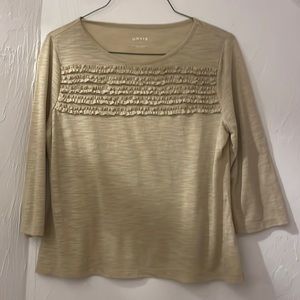 Orvis Tan Ruffled Blouse